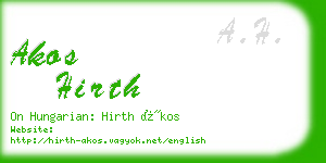 akos hirth business card